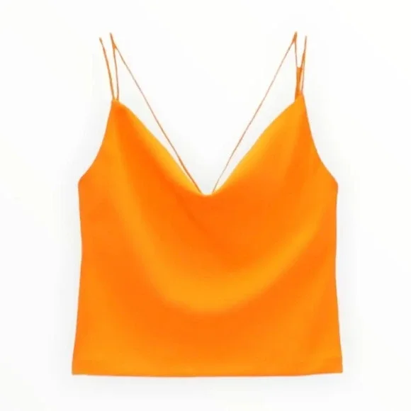 ZARA | Orange | MULTIPOSITION STRAP TANK TOP - Picture 3 of 15